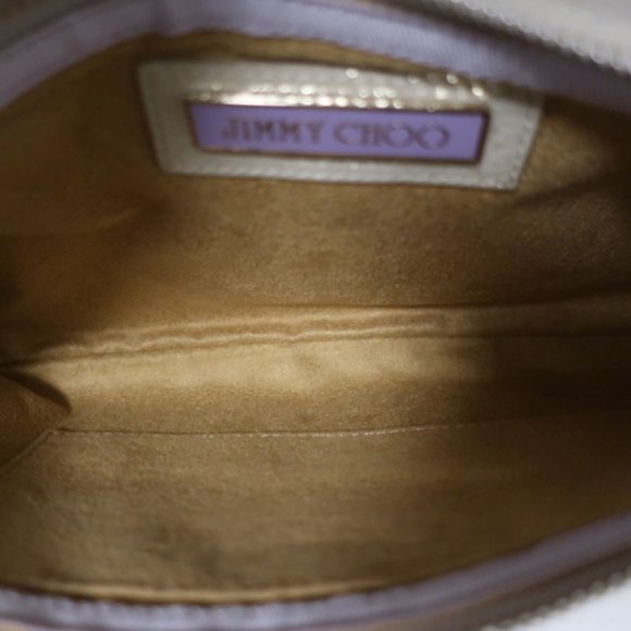 Jimmy Choo Tulita Clutch Silver Metallic Suede - Picture 11 of 12